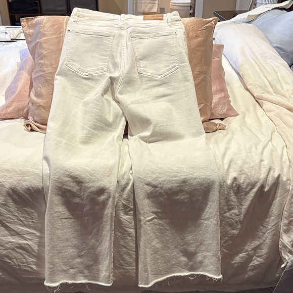 7 For All Mankind White Wide Leg Jeans - Picture 7 of 9